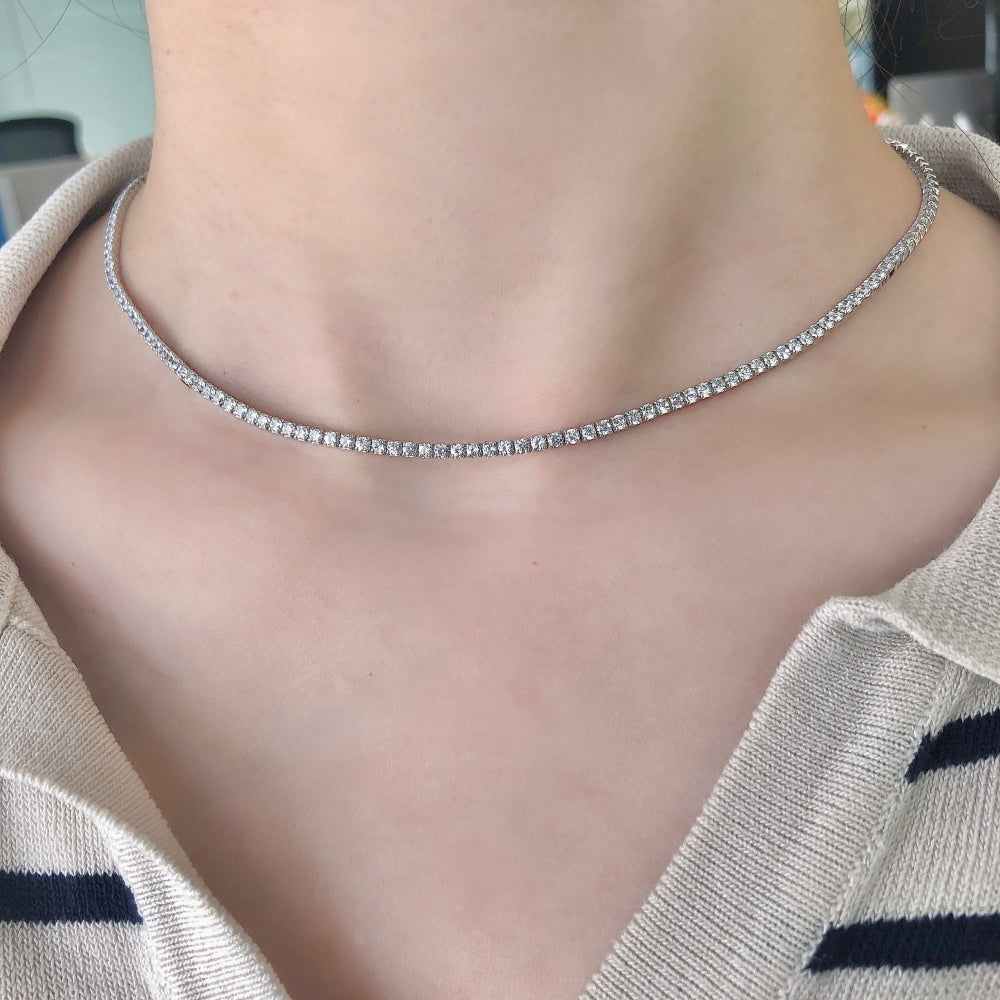 Silver Tennis Necklace